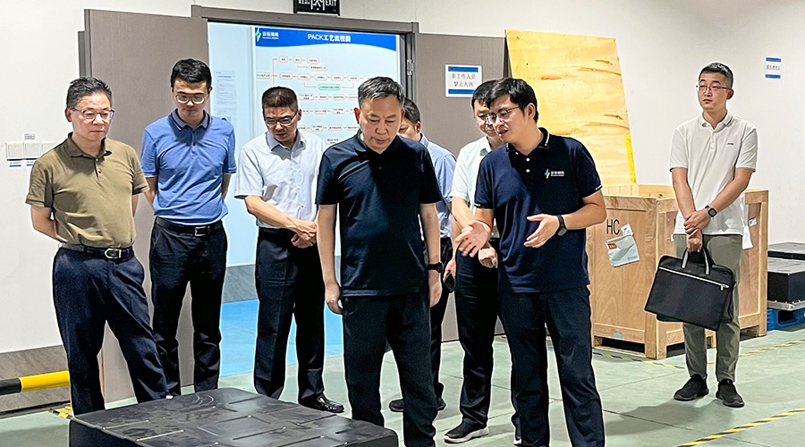 江苏省镇江市新区管委会领导莅临龙8国际储能江苏工厂调研指导