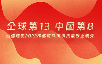 全球第13，中国第8！龙8国际储能2022年储能系统出货量行业领先！